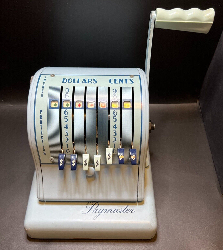 Vintage Paymaster Series S600 Blue Check Writer Authentic Check Stamper Machine