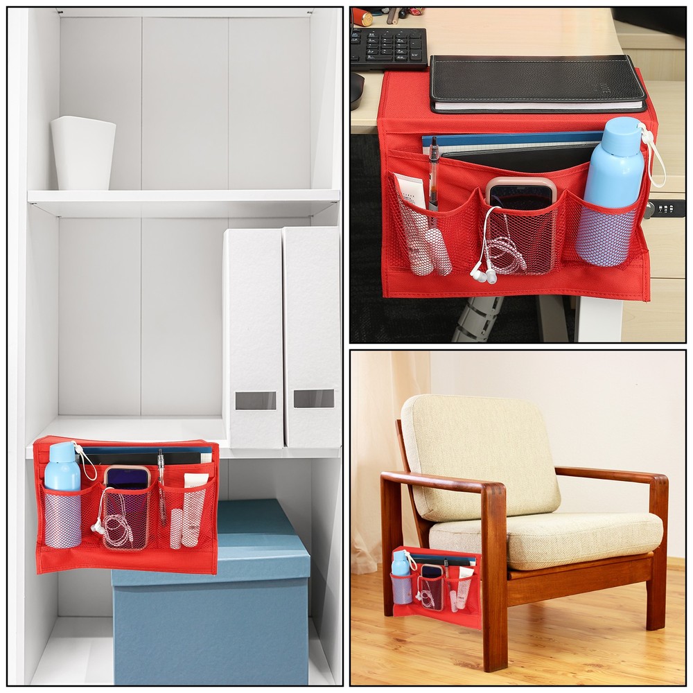 Bedside Caddy Bed Caddy Bedside Organizer Bed Hanging Caddy 4 Pockets Red