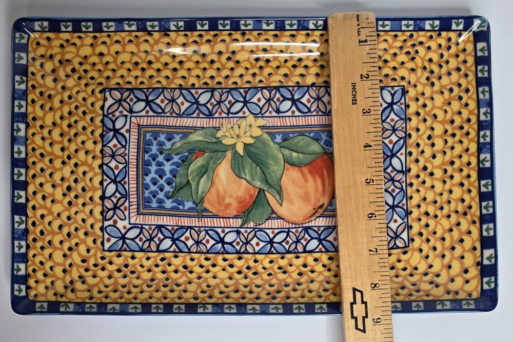 Williams Sonoma Sicily Rectangular Platter 14.25” Portugal Fruit Design