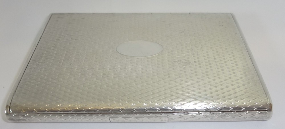 c.1900 Vienna Austria 900 Silver Engine Turned Pattern Cigarette Case