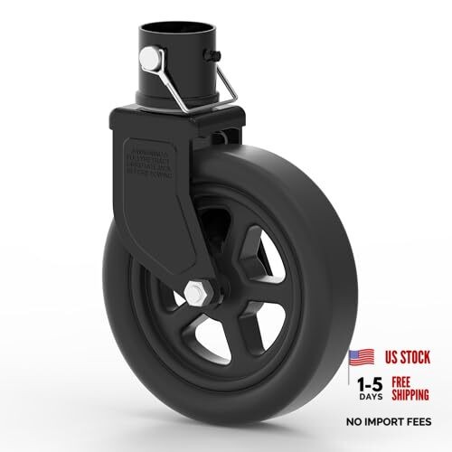 2000lbs 8" Trailer Jack Swivel Caster Replacement with Upgraded Spoked Black