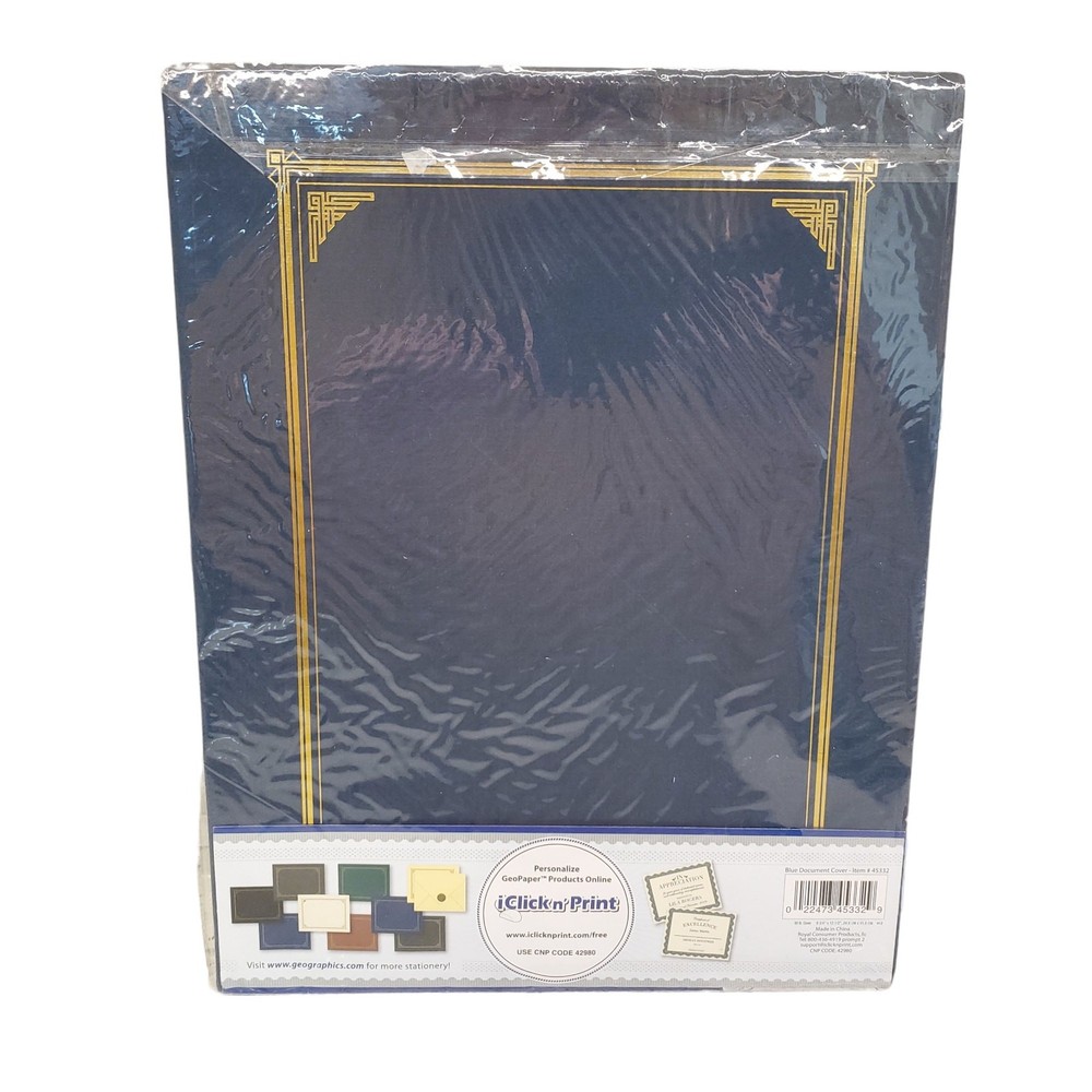 Document Covers Certificate Holder Oversized Embossed Linen Finish Geographics