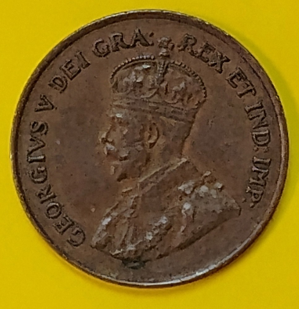 1920 Canadian Small One Cent. Features King George V. Great Condition.