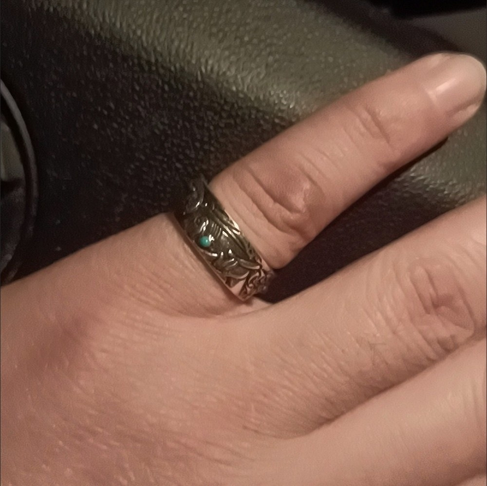 Buddha In Heart Silver Plated Adjustable Ring Handcrafted Blessing