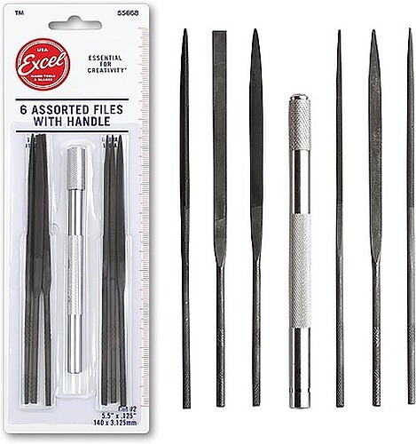 Excel Assorted #2 5.75'' File Set with Handle (6 Piece) - Hobby and Plastic