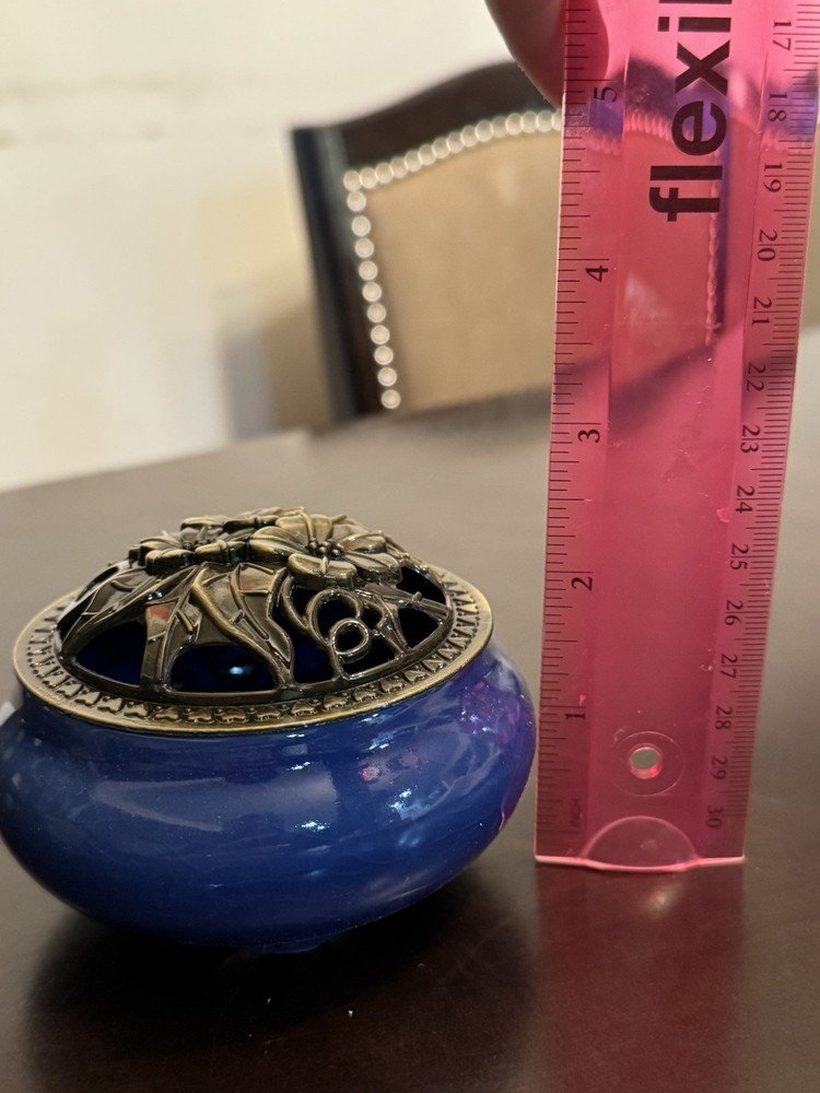 Incense Stick Holder Ceramic 1 Ct Blue