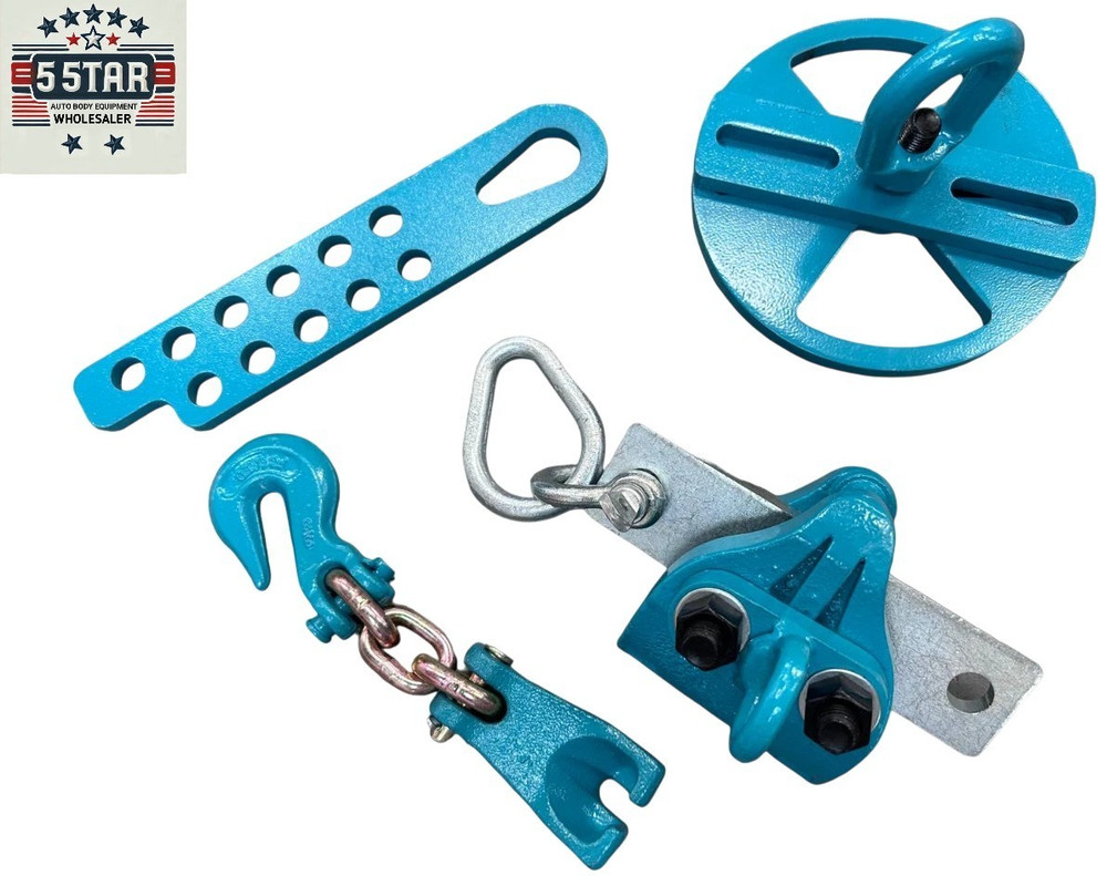 NEW 4 PIECE AUTO BODY FRAME MACHINE TOOLS AND CLAMP