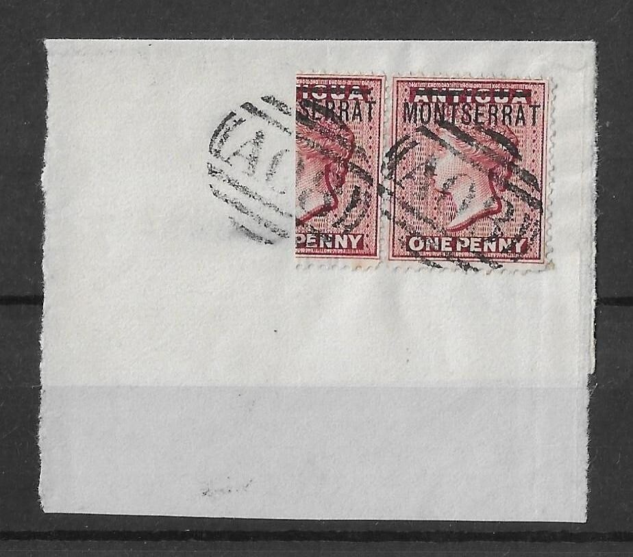 Montserrat 1876 1d Bisect on Piece