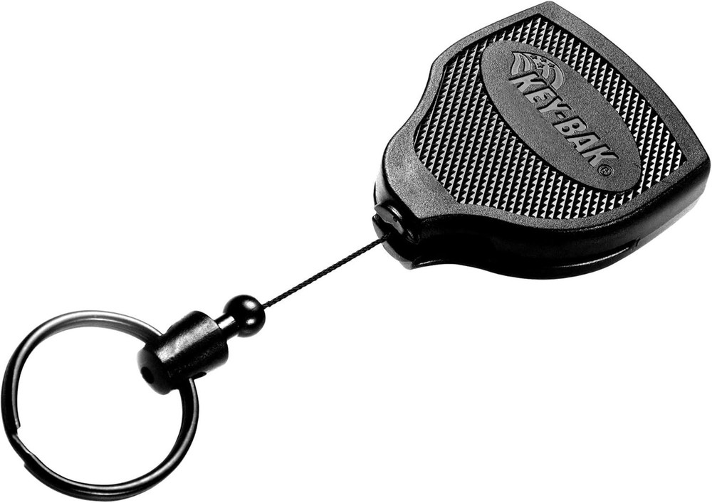 SUPER48 Locking Retractable Keychain, Durable Polycarbonate Case, Leather Bel...