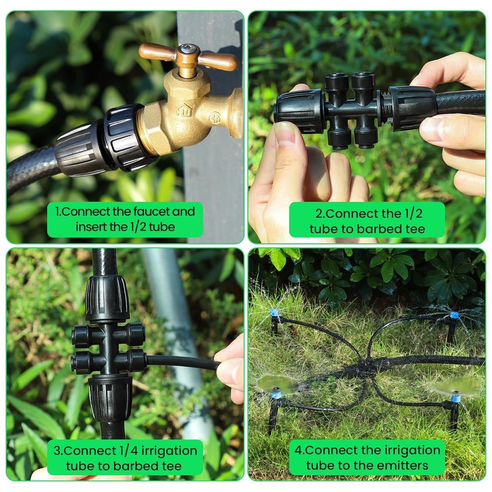 MIXC Drip Irrigation System,Quick Connector Garden Watering System Automatic Spr