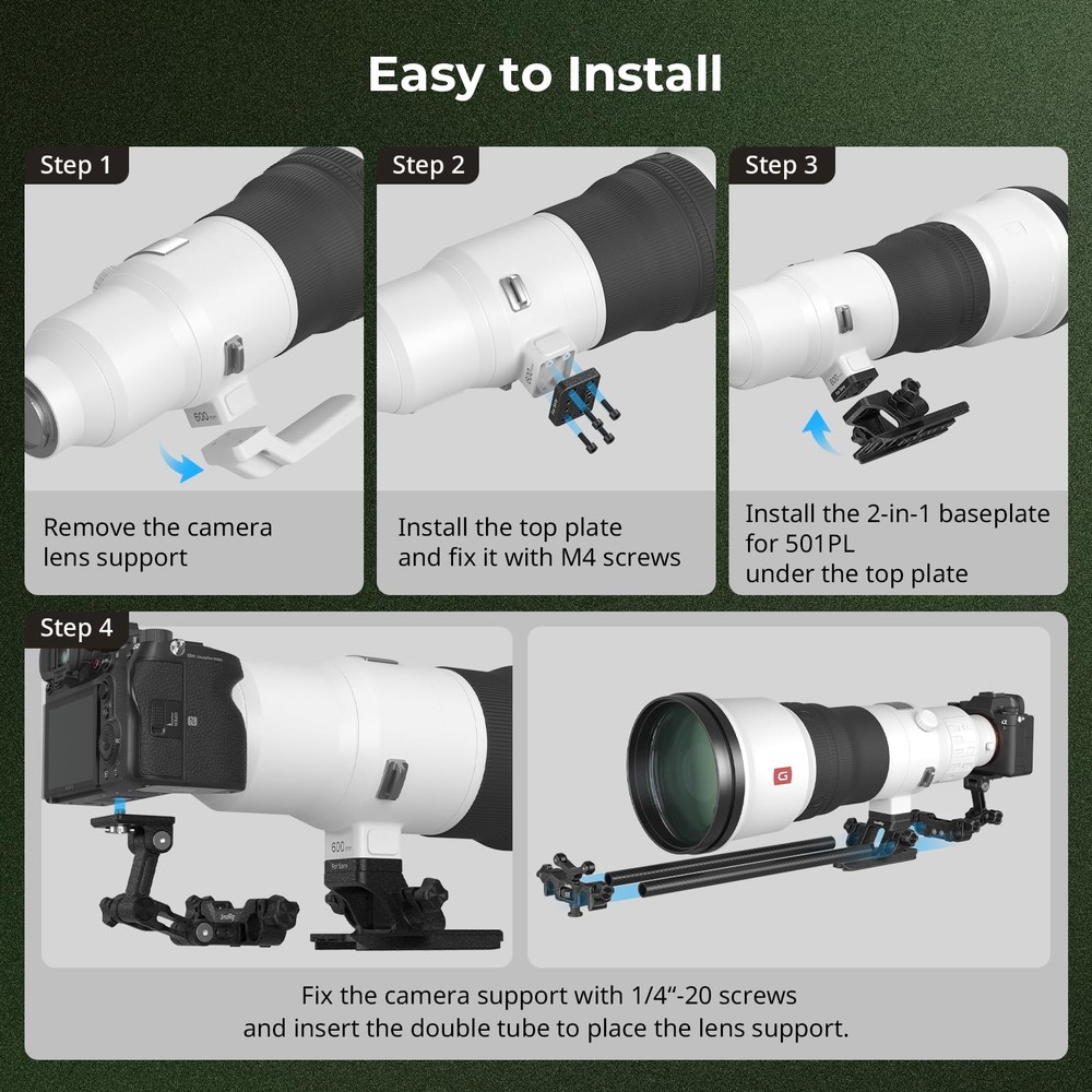 Camera Lens Support Kit, 501PL Ecosystem Shooting Support Kit, Three-Point Co...