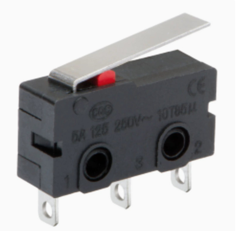 Micro Switch KW12-B with Straight Handle, 3 Pins