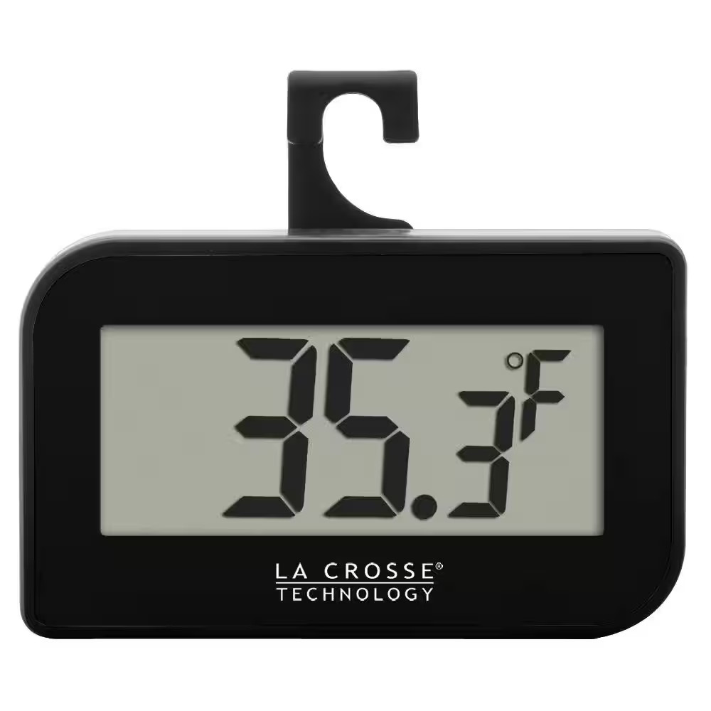 Small Black Digital Thermometer with Hook