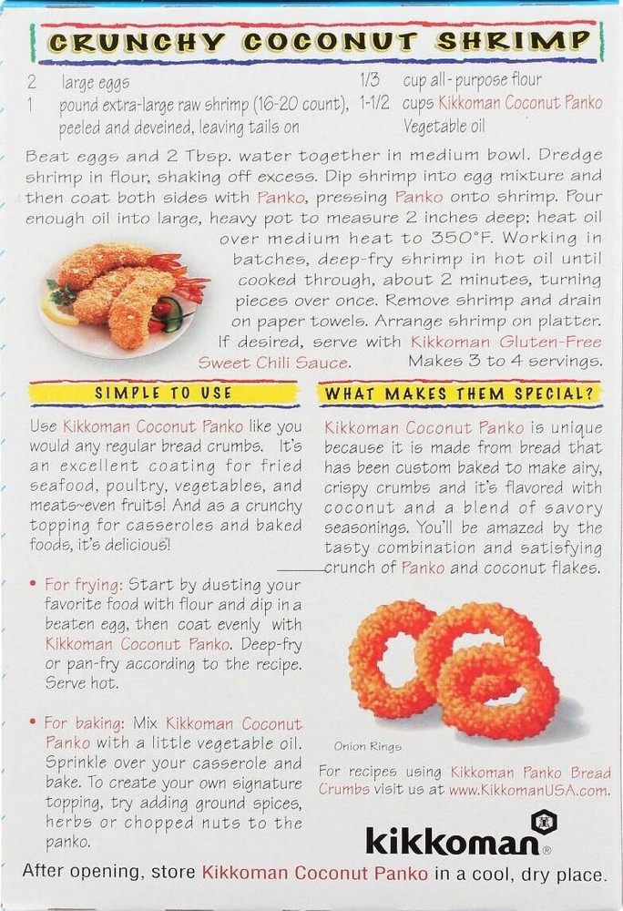 Kikkoman Coconut Panko Bread Crumbs - 10 oz
