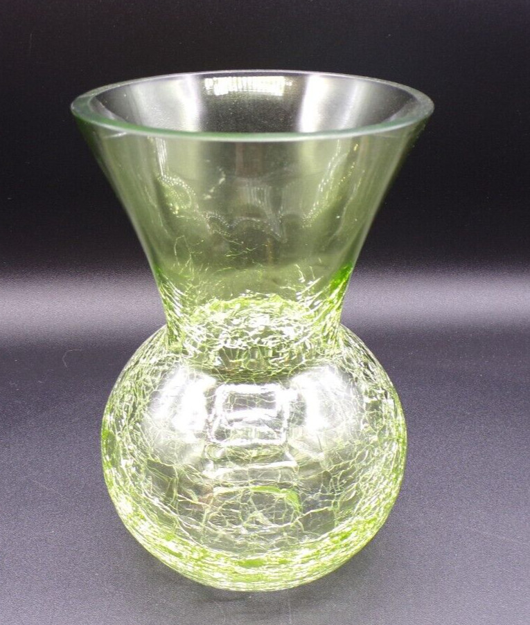 Crackle Glass Flower Container, 7.25" Tall