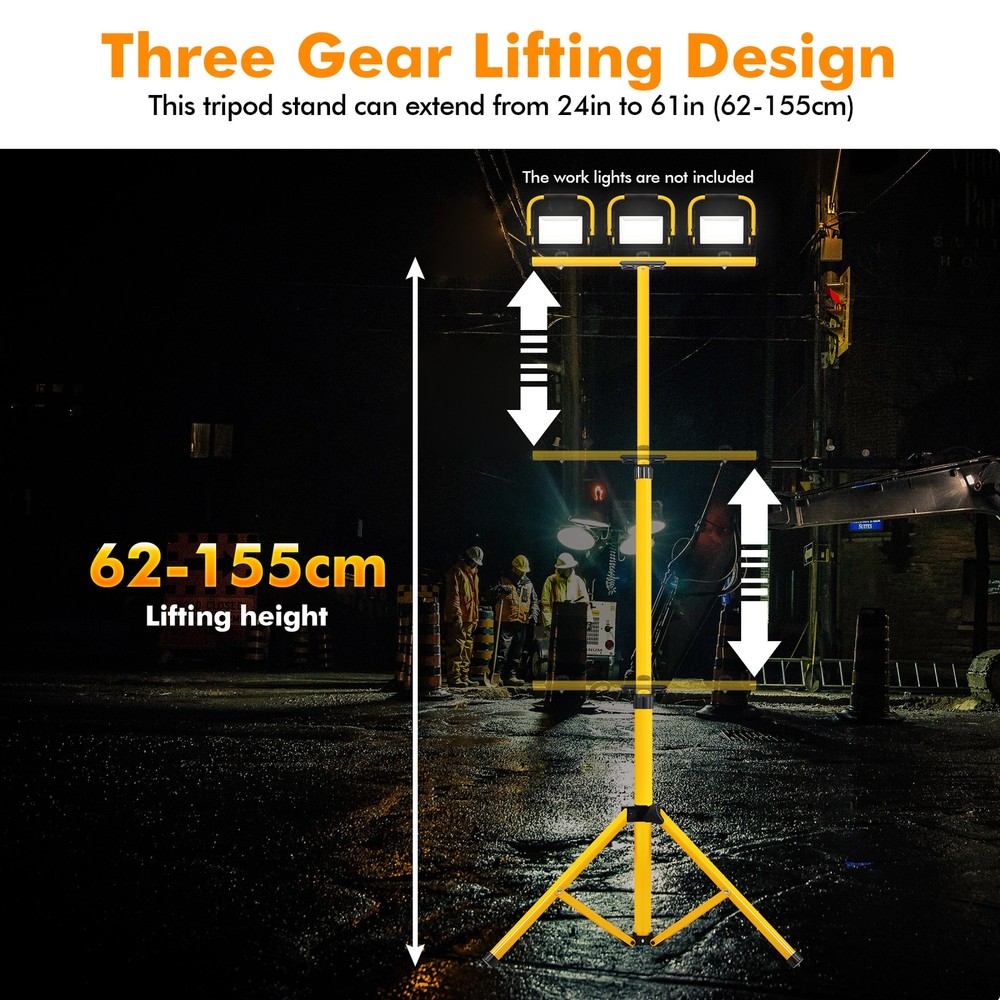 Tripod Stand LED Work Light Flood Light Heavy Duty Stand Wide Base