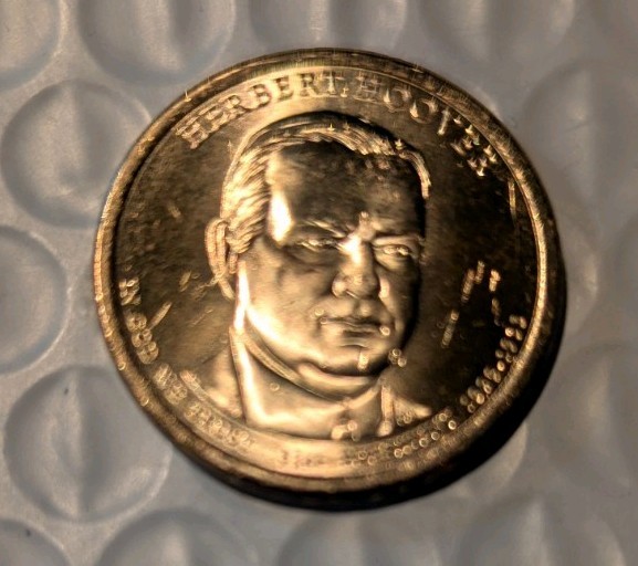 2014-P HERBERT HOOVER PRESIDENTIAL DOLLAR FROM MINT ROLL UNCIRCULATED