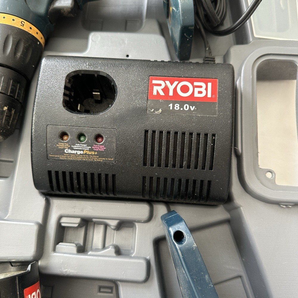 Ryobi Cordless Drill Set With Charger Light Carry Case