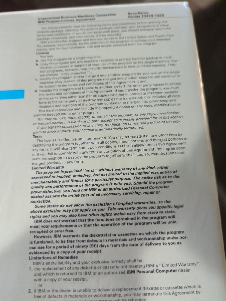 IBM DOS 3.30 Disk Operating System 1987 1st Edition 5.25 Software Disks NOS