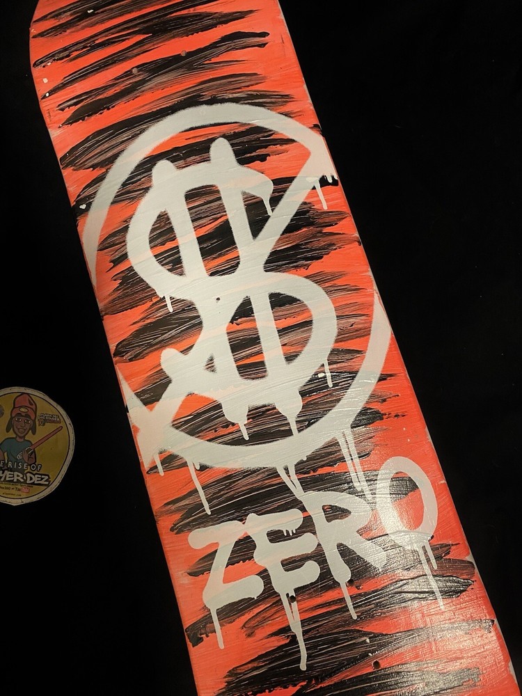 RARE Zero Hard Luck Skateboard Deck Jamie Thomas Hand Sprayed and Painted