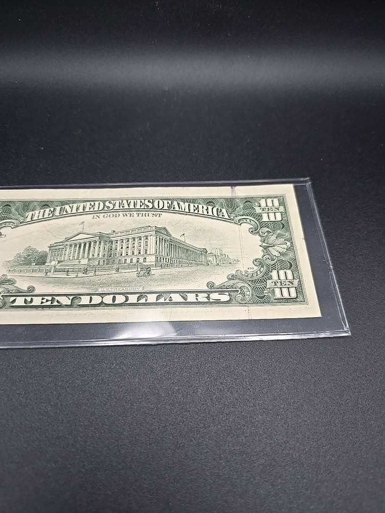 ((Gutter Fold Error)) $10 1990 Federal Reserve Note