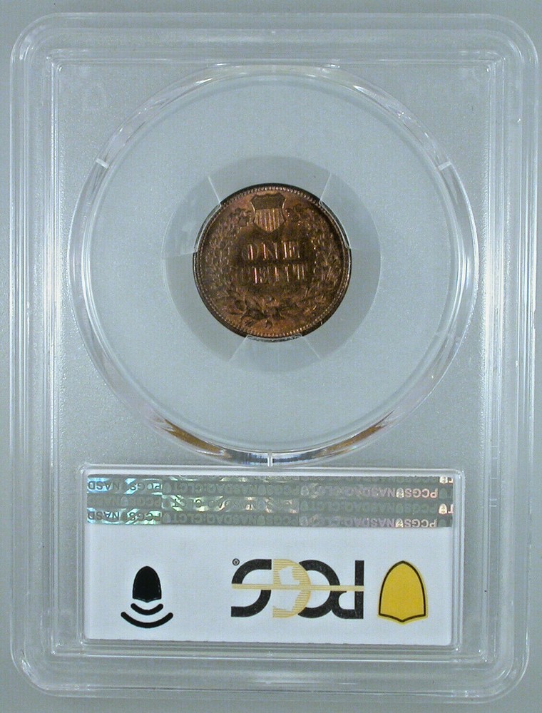 1876 Indian Cent MS-64 RB PCGS/CAC Certified