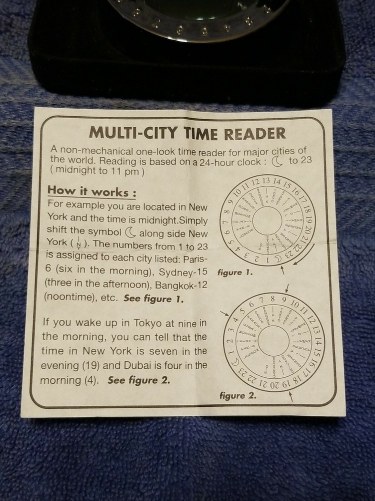 BROOKLEY Multi-City Time Reader Silver With Black Case