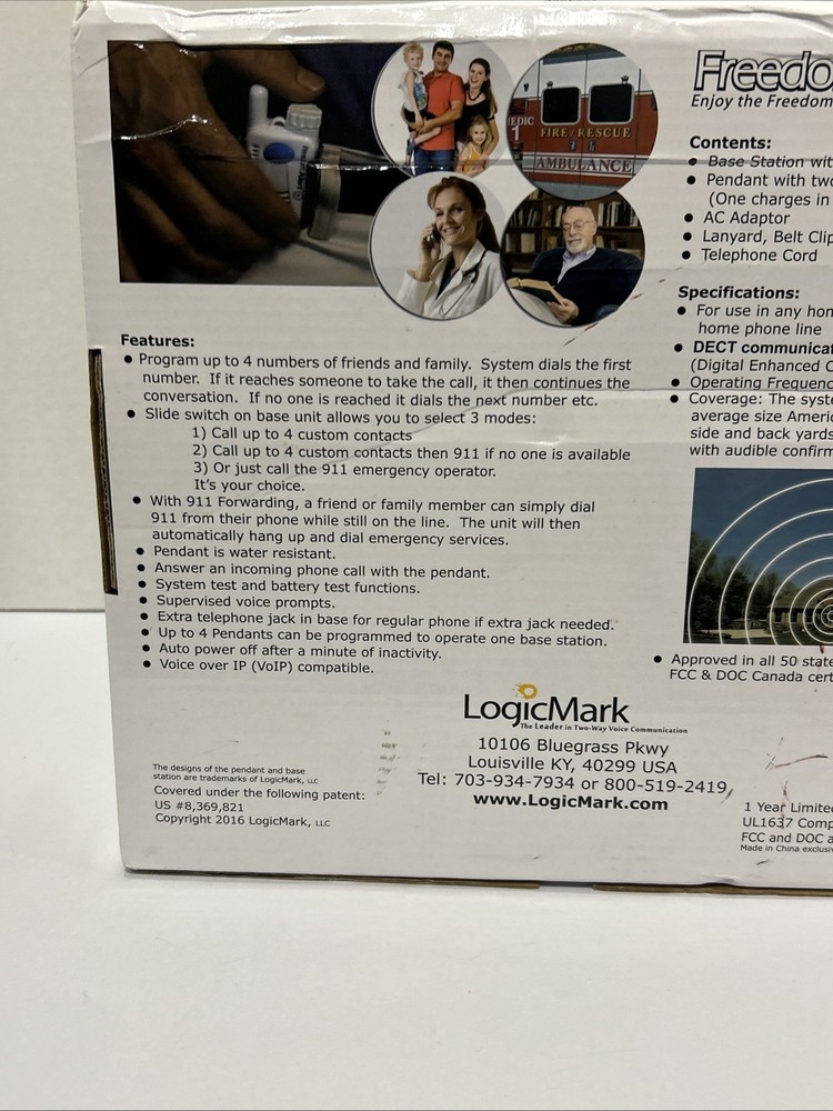 LogicMark 35911 Freedom Alert Emergency System DECT Technology