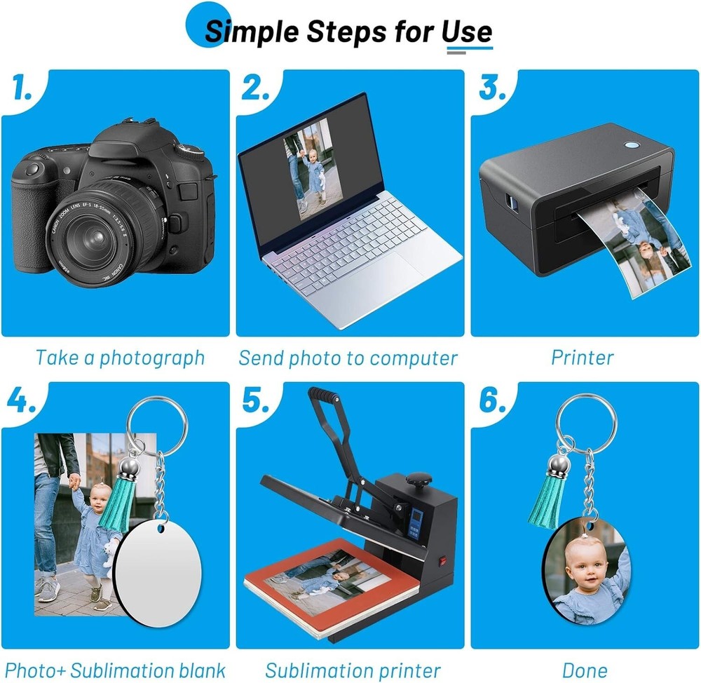 Versatile 80-Piece Sublimation Blanks Bundle: Personalize Keychains & Coasters