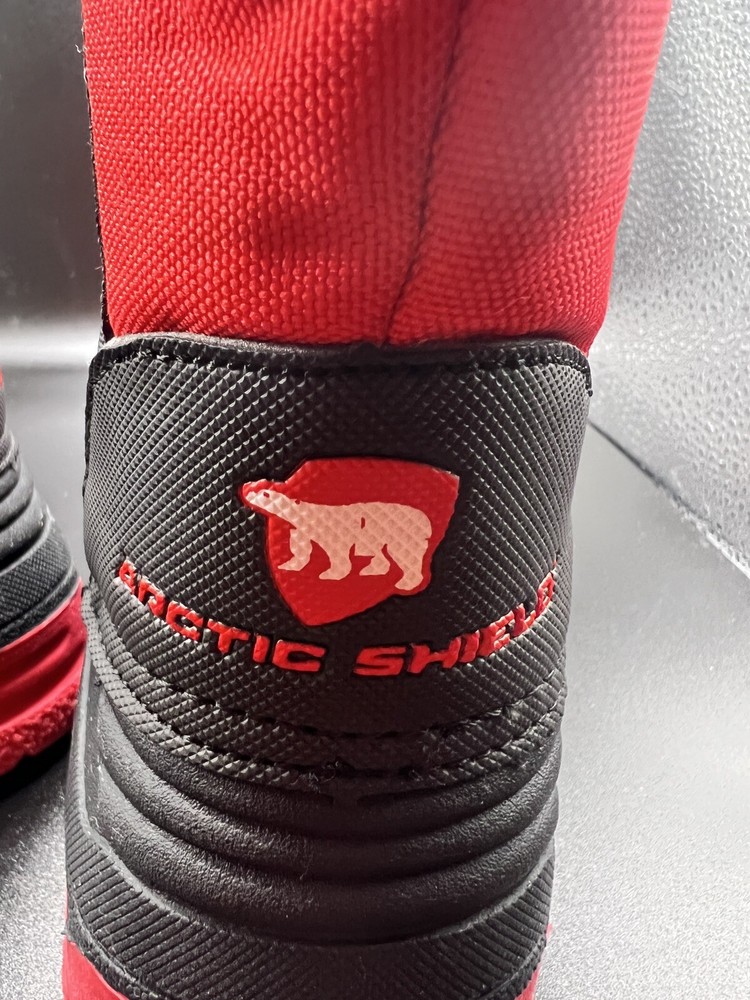 Arctic Shield Red And Black Boys Size 9 Boots Ex Condition Pre-owned 