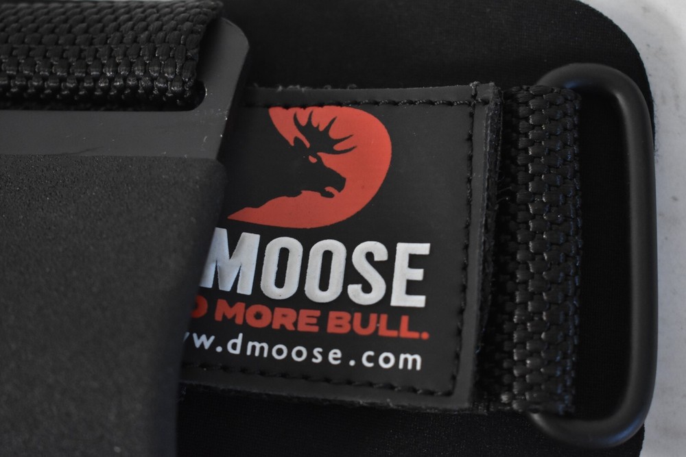 DMoose Weight Lifting Hooks Pair Hand Grip Support Wrist Straps Black Flat