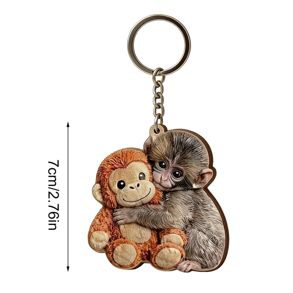 2 Pack Punch Monkey Keychain Team Punch Plush Keychain