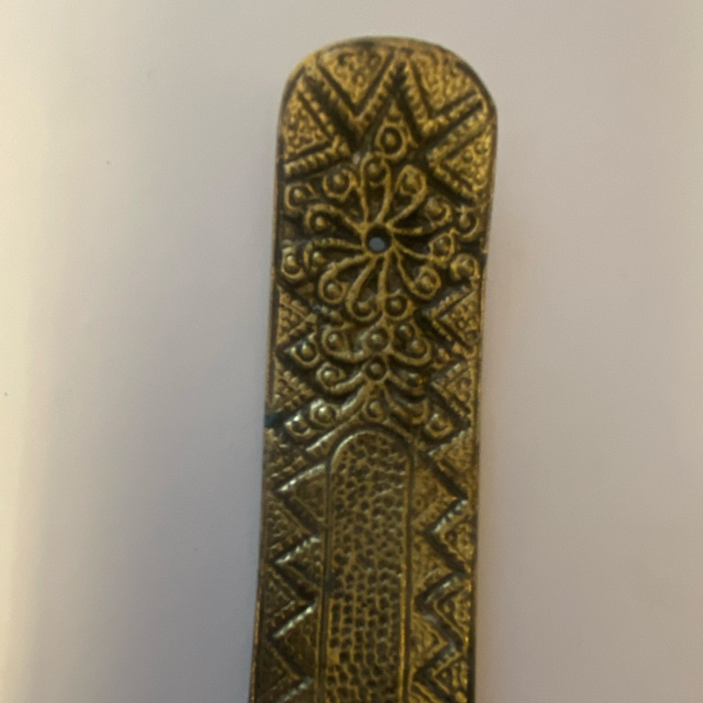 Brass Decorative Buddhist Incense Holder with Sun Motif. Solid brass