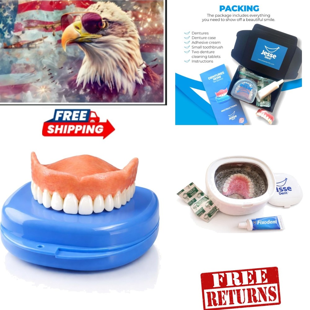Custom-Fit Upper Dentures for Quick, Comfortable Smile Makeover - Medium/Large
