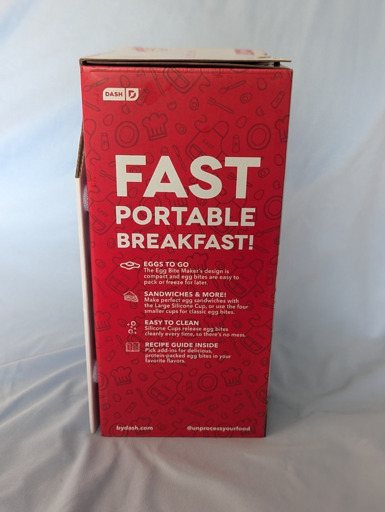 Dash Egg Bite Maker New, makes 4 egg bites with recipe guide