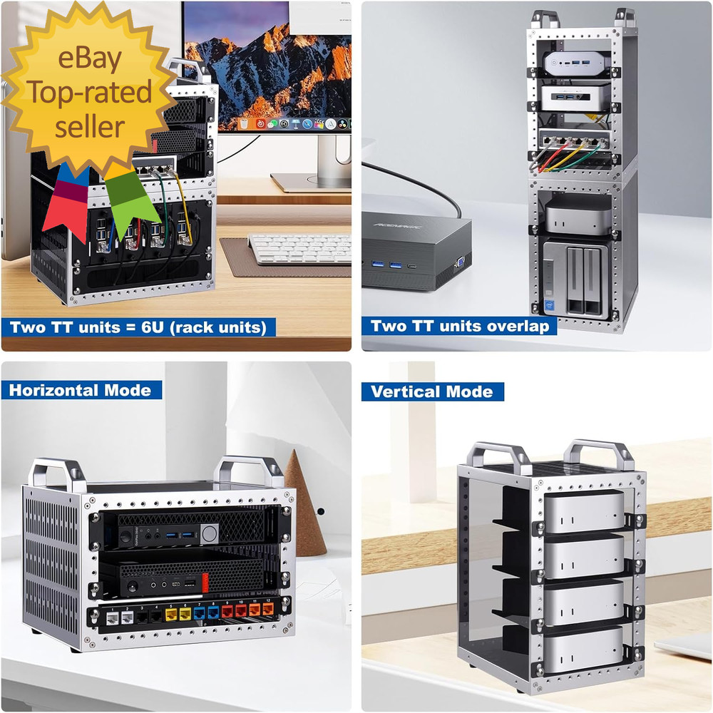 Deskpi Rackmate TT Mini Server Cabinet for Mini PC Network Servers Audio