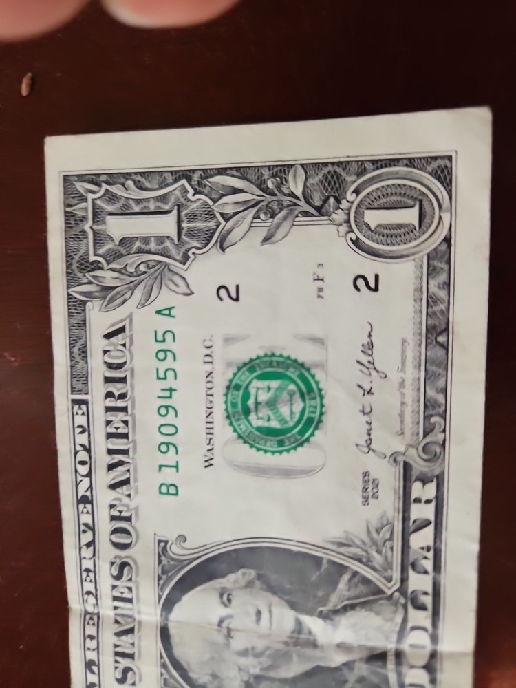 2021 MISALIGNED MISCUT ERROR $1 DOLLAR BILL
