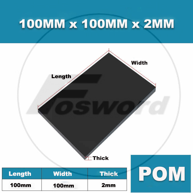 Black POM Sheet Engineering Plastic Polyformaldehyde Plate Thickess 2mm -50mm