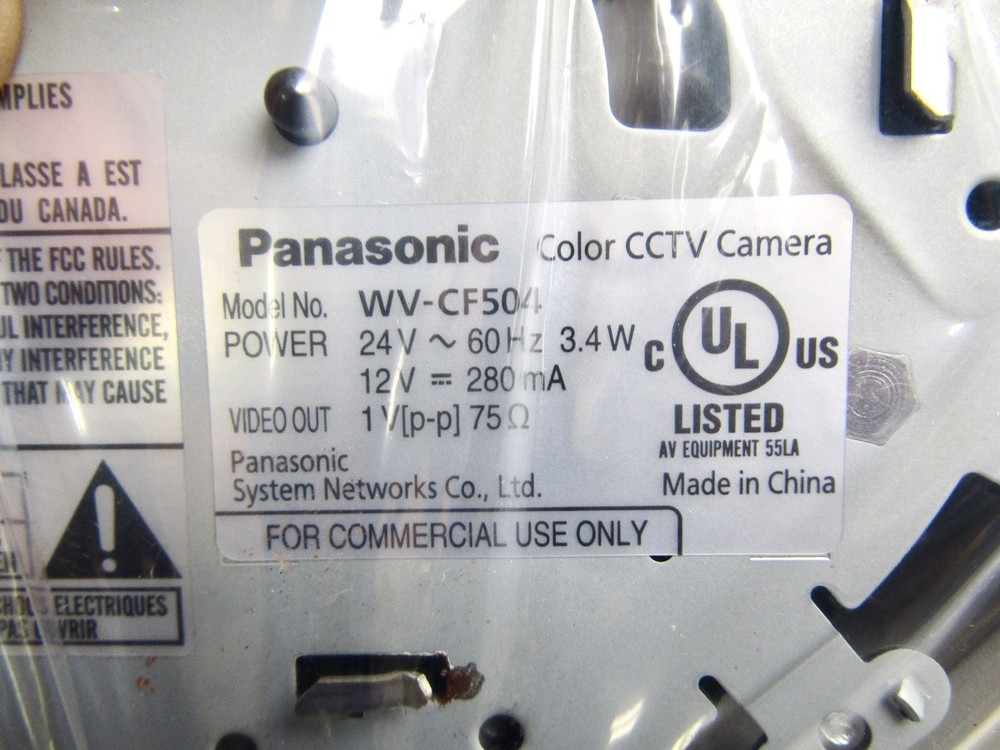 PANASONIC WV-CF504 COLOR CCTV CAMERA SUPER DYNAMIC 5 FIXED DOME CAMERA - NEW