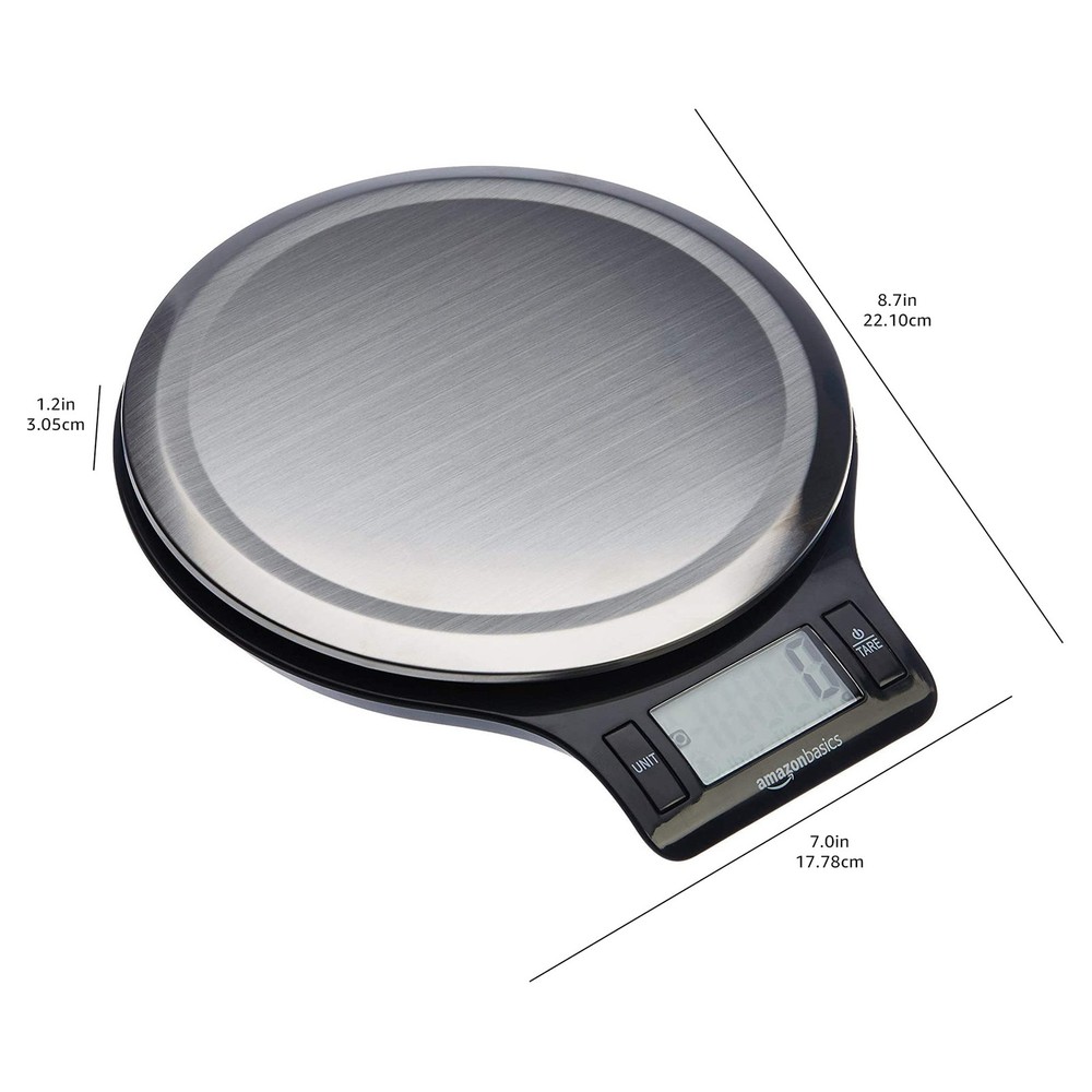 Amazon Basics Digital Kitchen Scale with LCD Display Tare Function Multiple