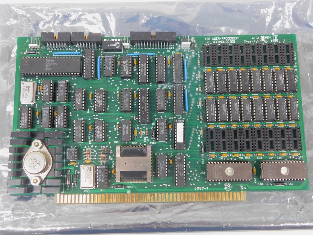 L/F Technologies 186 User-Processor Vintage 1986 Computer CPU Board