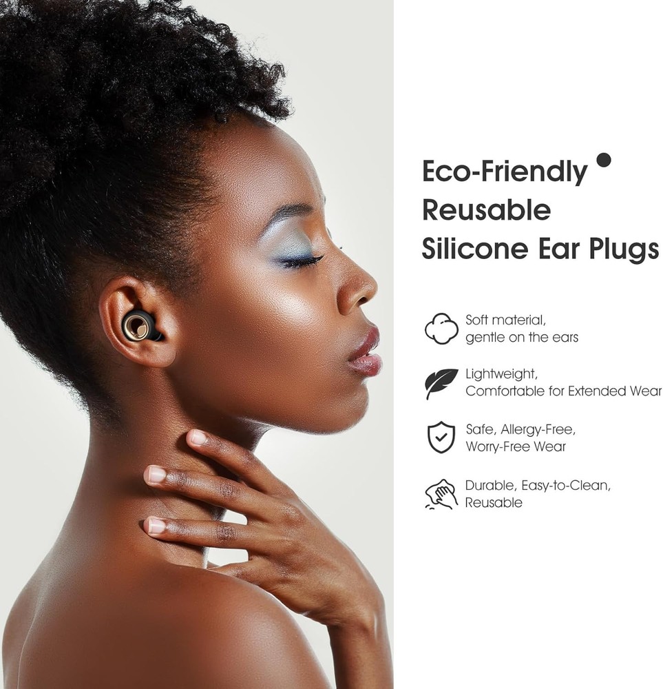 Ear Plugs for Sleeping Noise Cancelling, Reusable Soft Plugs 8 EarTips for Work