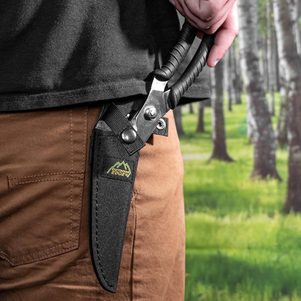 Outdoor Edge Game Shears - Spring Loaded with Serrated Edge and Bone-Breaking