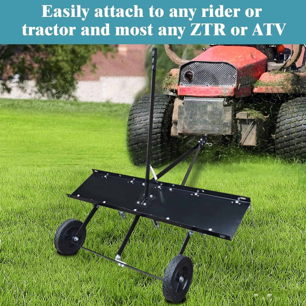 40"Tow Behind Dethatcher,Pull Behind Dethatcher with 20 Tines,Rake ATV for Leave