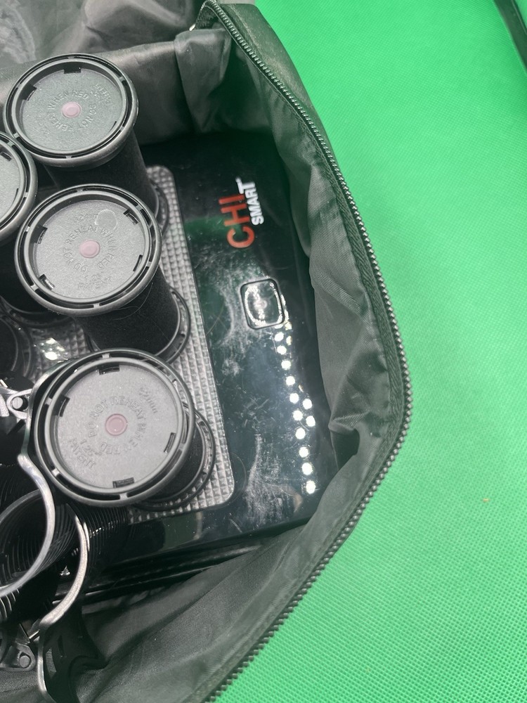 CHI Smart Magnify Ceramic 1” Hot Rollers Set W/ Bag & 5 Clips CS1104 Working
