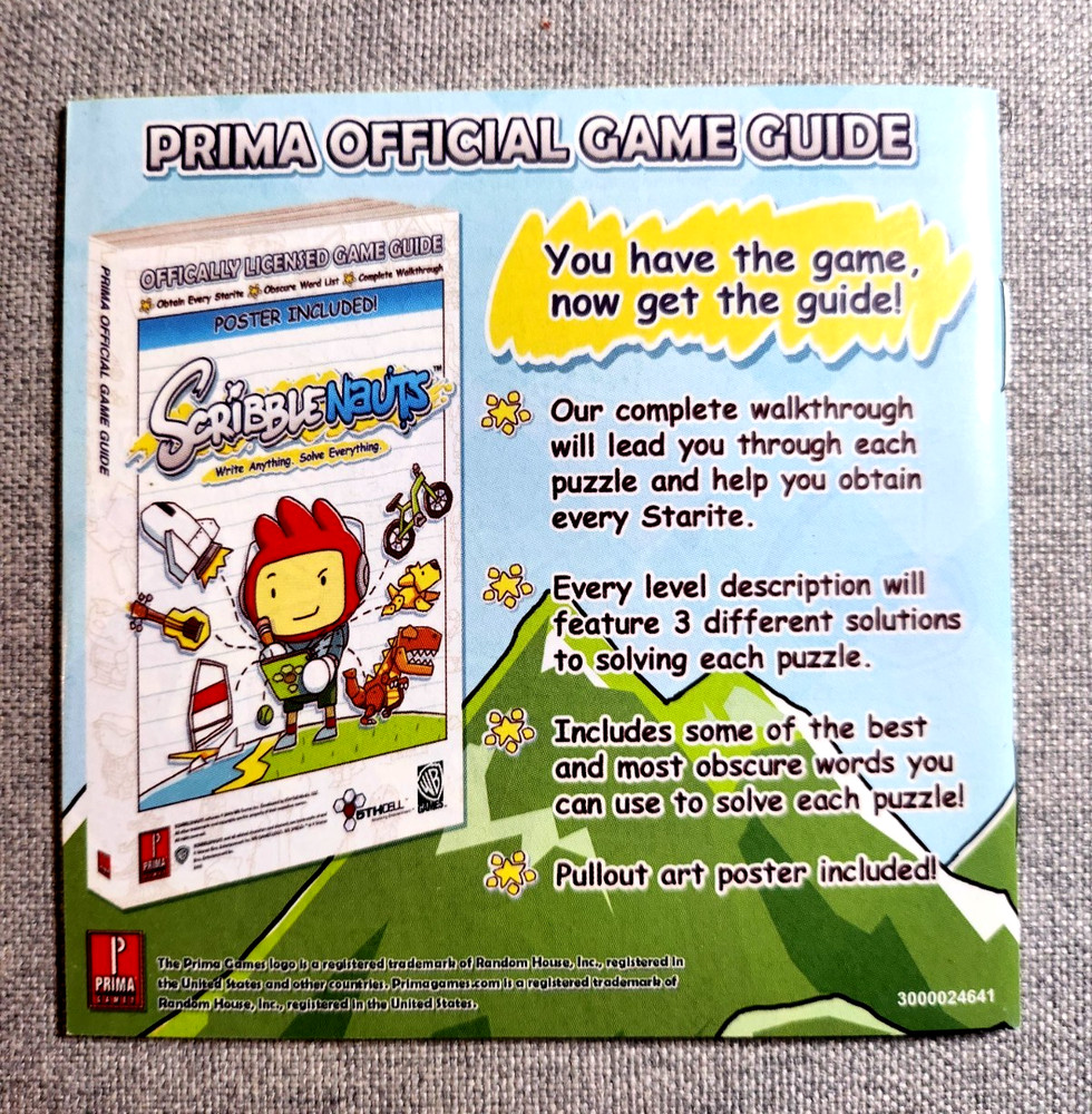 Scribblenauts Instruction Booklet - Manual Only - Nintendo DS