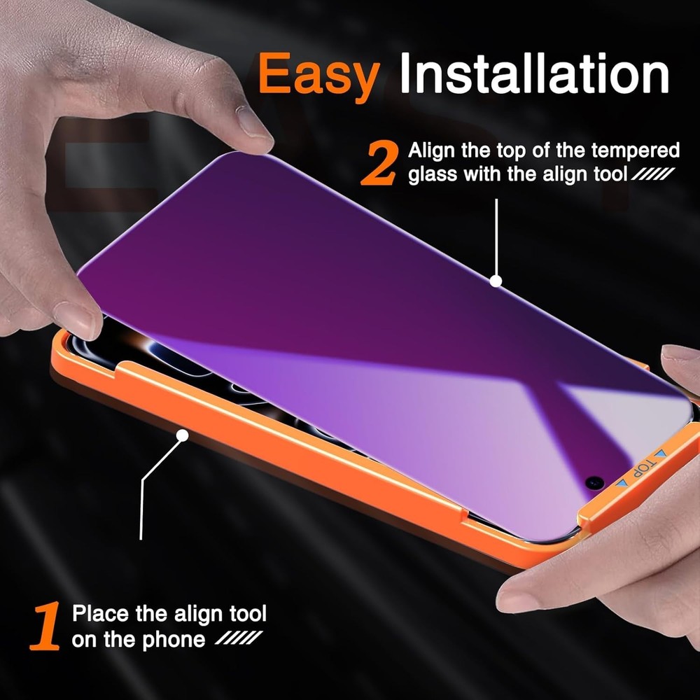 3 Pack Gradient Colorful Privacy Screen Protector for Iphone 17 Pro [Anti-Blu...