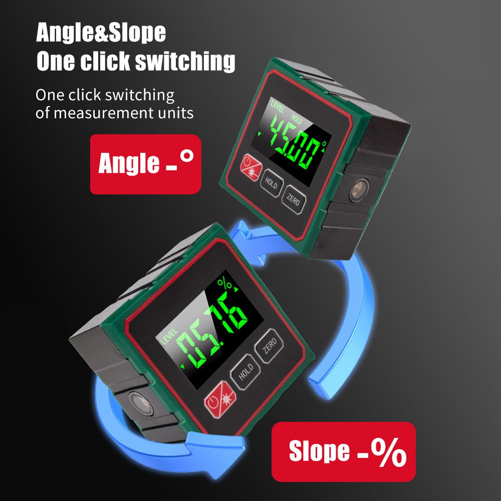 Digital Angle Finder with Electronic Laser - 4-side Strong Magnetic Angle Gauge.