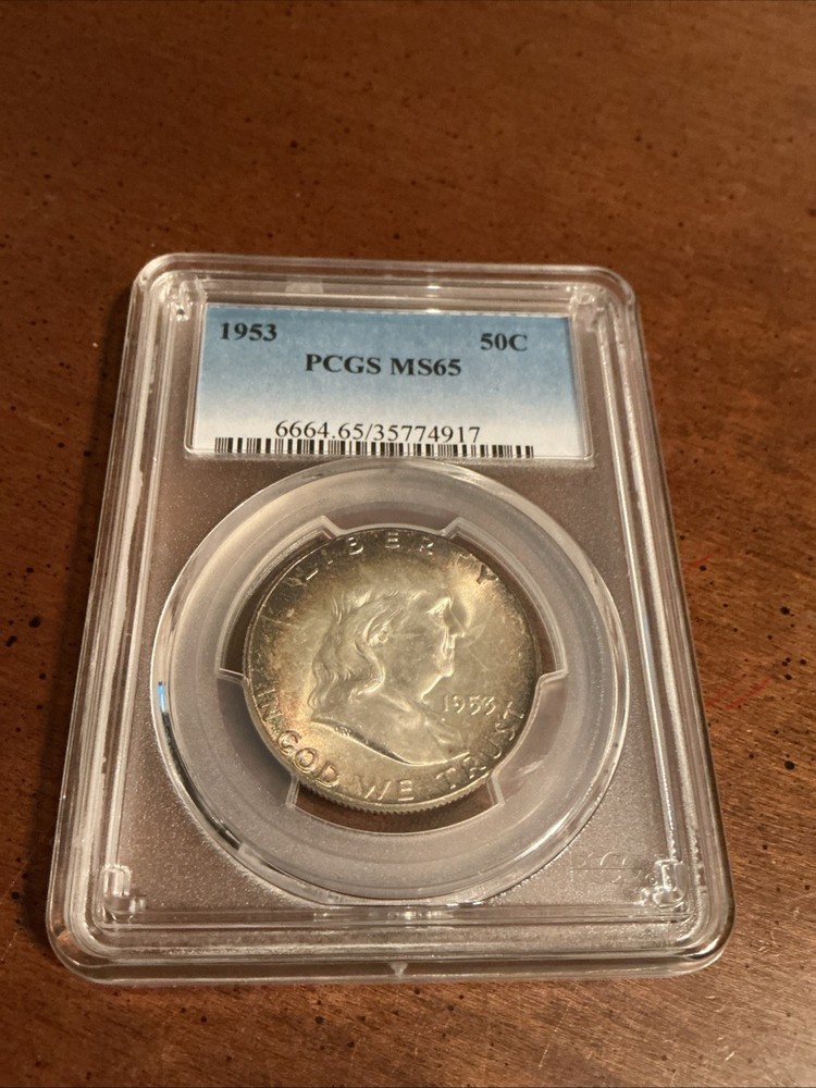 1953 Franklin half dollar PCGS MS65