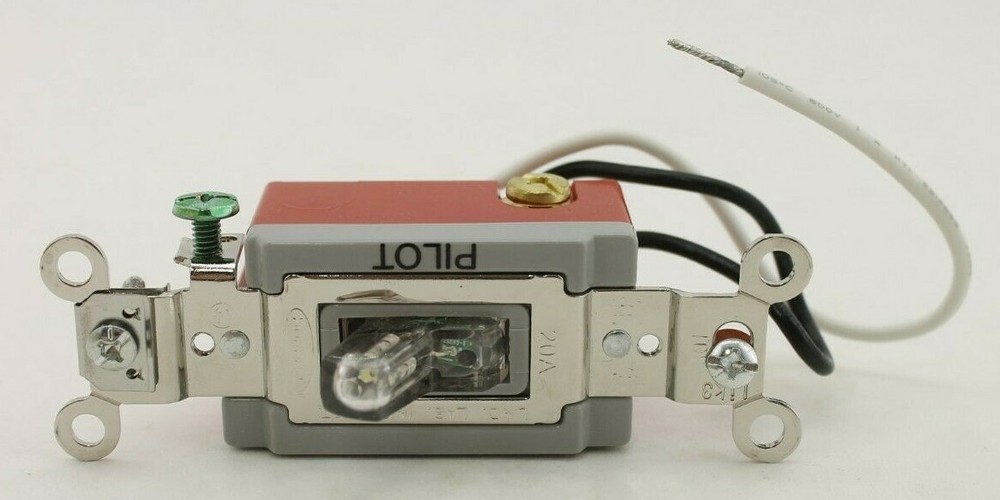 Hubbell HBL1223PLC Clear Pilot Light Toggle Switch (New in Box)